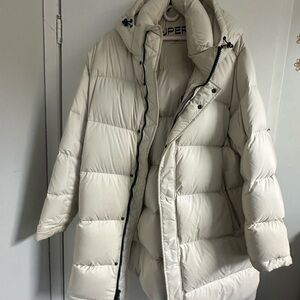 Aritzia Cream Puffer Jacket - Mid Long